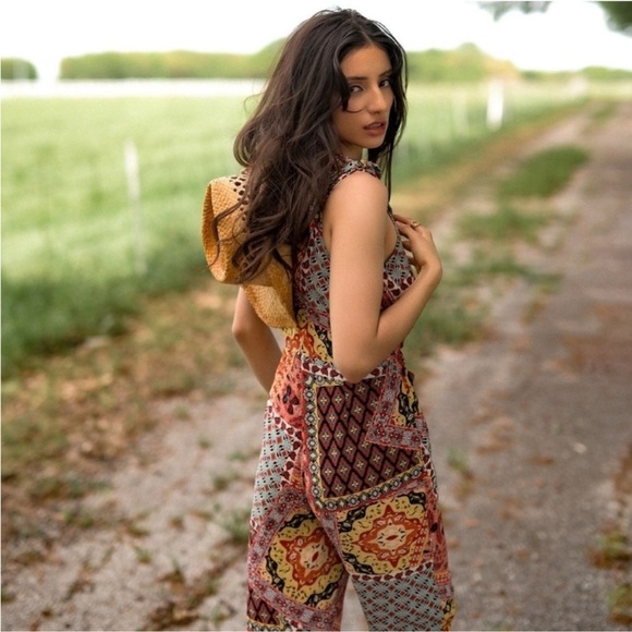 Anthropologie Harlyn Mairi Printed Wide Leg Jumpsuit Size Small - Picture 10 of 10